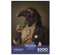 1000 Pieces Jigsaw Puzzles for Adults Fancy Gothic Raven Gentleman Portrait Jigsaw for Adults Relax Games Perfect Decoration Unique Gifts for Birthday And Christmas 52x38cm/1000pcs
