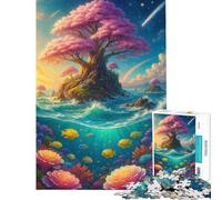 1000 Pieces Jigsaw Puzzles for Adults Fantasy Island with Underwater Coral Reef Puzzles for Adults Relaxing Games Birthday Present Difficult And Challenge (size 38x52cm)