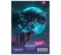 1000 Pieces Jigsaw Puzzles for Adults Fantasy Leopard Art Print Jigsaw for Adults Family Game Precision Cutting Unique Gifts for Birthday And Christmas 52x38cm/1000pcs