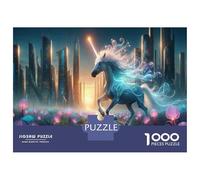 1000 Pieces Jigsaw Puzzles for Adults Fantasy Unicorn Cityscape Puzzle for Adults Toy Wall Decor Perfect Decoration Unique Gifts for Birthday And Christmas 38x26cm/1000pcs