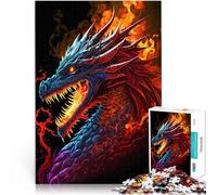 1000 Pieces Jigsaw Puzzles for Adults Fiery Dragon Head Abstract Family Fun for is ideal as a gift for the whole family 50x70cm