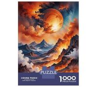 1000 Pieces Jigsaw Puzzles for Adults Fiery Mountain Sunset Landscape Jigsaw for Adults Relax Games Perfect Decoration Unique Gifts for Birthday And Christmas 52x38cm/1000pcs