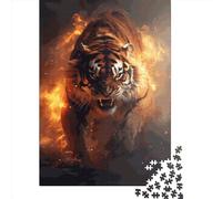 1000 Pieces Jigsaw Puzzles for Adults Fiery Tiger Square Paper Puzzles Unique Piece Puzzle Educational Fun Games Toys 38x26cm/1000pcs