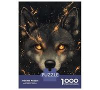 1000 Pieces Jigsaw Puzzles for Adults Fiery Wolf Portrait Jigsaws for Adults Brain Teaser Game Stress Reliever Birthday And Unique Gifts 38x26cm/1000pcs