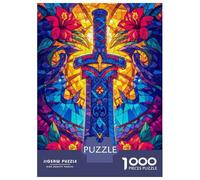 1000 Pieces Jigsaw Puzzles for Adults Floral Sword of Light Jigsaws for Adults Brain Teaser Game Stress Reliever Birthday And Unique Gifts 52x38cm/1000pcs