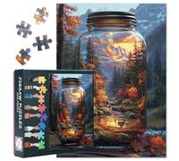 1000 Pieces Jigsaw Puzzles for Adults, Forest Landscape Jigsaw Puzzle, Forest in a Glass Jar Puzzle for Adults, Educational Fun Games or Toys for Elders Friends 20X27 INCH