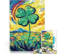 1000 Pieces Jigsaw Puzzles for Adults Four Leaf Clover Painting Analyse und Logik einzigartiges Herausforderungsspiel52x38cm