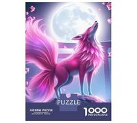 1000 Pieces Jigsaw Puzzles for Adults Fox Howling Moon Adult Jigsaw Brain Teaser Game Birthday Present Birthday And Unique Gifts 70x50cm/1000pcs