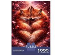 1000 Pieces Jigsaw Puzzles for Adults Foxes Couple - Luxury Animal Wall Art - Romantic Gift Decor Jigsaws for Adults Brain Teaser Game Stress Reliever Birthday And Unique Gifts 38x26cm/1000pcs