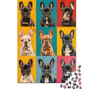 1000 Pieces Jigsaw Puzzles for Adults French_bulldogs Square Wooden Puzzles Unique Piece Puzzle Educational Fun Games Toys 1000pcs (75x50cm)