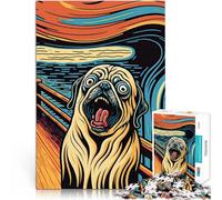 1000 Pieces Jigsaw Puzzles for Adults Frightened dog Difficult and Challenge 26x38cm with Matching Poster and Trivia Sheet for Age 14