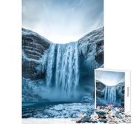 1000 Pieces Jigsaw Puzzles for Adults Frozen Waterfall Landscape Jigsaws for Adults Puzzle But Fun And Humorous Difficult And Challenge Unique Challenge Game (50x75cm)
