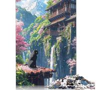 1000 Pieces Jigsaw Puzzles for Adults Fujis Feline Hanami Jigsaw Paper Creative Puzzles Impossible Puzzle Brain Challenge Puzzle for Teenagers 38x26cm/1000pcs