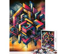 1000 Pieces Jigsaw Puzzles for Adults Futuristic Neon Escher Hands-on Game Enhance Memory Anti-Stress Toys Artists Collection, Fine Art (38X52cm)