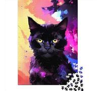 1000 Pieces Jigsaw Puzzles for Adults Galactic Black Cat Puzzle Sets for Family Wooden Puzzles Brain Challenge Puzzle 1000pcs (75x50cm)