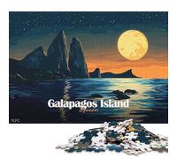 1000 Pieces Jigsaw Puzzles for Adults Galapagos Island at Night Square Paper Puzzles Unique Piece Puzzle Educational Fun Games Toys 38x26cm/1000pcs