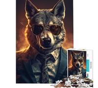 1000 Pieces Jigsaw Puzzles for Adults Gangster Wolf Help The Brain Exercise Stress Reliever Family Game for Age 14+ Game (38X52CM)