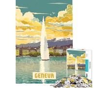 1000 Pieces Jigsaw Puzzles for Adults Geneva Family Game for Educational Game Challenge Toy Gifts for Women Men Birthday Present (size 38x26cm)