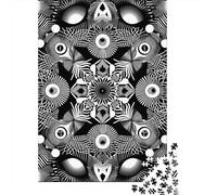 1000 Pieces Jigsaw Puzzles for Adults Geometric Patterns Square Wooden Puzzles Unique Piece Puzzle Educational Fun Games Toys 1000pcs (75x50cm)