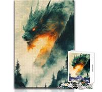 1000 Pieces Jigsaw Puzzles for Adults Giant Dragon in The Mist Cozy And Calming Leisure Fun Seamless Fit High Precision Toy Size 38x26cm
