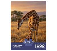 1000 Pieces Jigsaw Puzzles for Adults Giraffe Mother And Calf in Savannah Jigsaws for Adults DIY Toys Presents for Women Difficult And Challenge 38x26cm/1000pcs