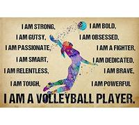 1000 Pieces Jigsaw Puzzles for Adults Girl I Am Strong I Am Gusty I Am A Volleyball Player Art Painting Home Kitchen Garden Garage Educational Puzzle Family Game Gift