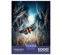 1000 Pieces Jigsaw Puzzles for Adults Glowing Moth in Moonlight Jigsaw for Adults Family Game Precision Cutting Unique Gifts for Birthday And Christmas 70x50cm/1000pcs