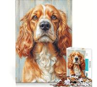 1000 Pieces Jigsaw Puzzles for Adults Golden Cocker Spaniel Portrait, Relax Games, Precision Cutting, Suitable for Desktop Decoration (38x26cm)