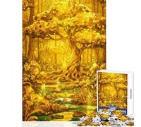 1000 Pieces Jigsaw Puzzles for Adults Golden Forest Stream Family Games Stress Reliever Toy Wall Decor Artists Collection, Fine Art (38x26cm)