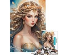 1000 Pieces Jigsaw Puzzles for Adults Golden Goddess Portrait Help The Brain Exercise Stress Reliever Family Game for Age 14+ Game (50X75CM)