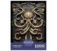 1000 Pieces Jigsaw Puzzles for Adults Golden Kraken Cthulhu Jigsaws for Adults Brain Teaser Game Stress Reliever Birthday And Unique Gifts 70x50cm/1000pcs