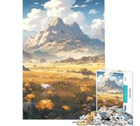 1000 Pieces Jigsaw Puzzles for Adults Golden Meadows Mountain Family Games Challenging Game Toys Great Gifts And Toys Stress Reliever (Size 38x52cm)