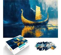 1000 Pieces Jigsaw Puzzles for Adults Golden Viking Ship Intellektuelles Spiel einzigartiges Herausforderungsspiel75x50cm