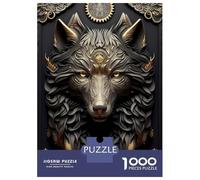 1000 Pieces Jigsaw Puzzles for Adults Golden Wolf Sun God Art Adult Jigsaw Brain Teaser Game Birthday Present Birthday And Unique Gifts 38x26cm/1000pcs