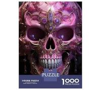 1000 Pieces Jigsaw Puzzles for Adults Gothic Pink Skull Decor Adult Jigsaw Puzzle Anti-Stress Toys Difficult Challenge for Is Ideal As A Gift 70x50cm/1000pcs