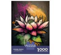 1000 Pieces Jigsaw Puzzles for Adults Graffiti Lotus Flower Adult Jigsaw Brain Teaser Game Birthday Present Birthday And Unique Gifts 70x50cm/1000pcs