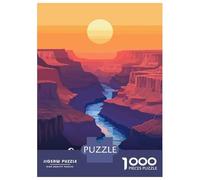 1000 Pieces Jigsaw Puzzles for Adults Grand Canyon Sunset Poster, Picture, Metal Print, Paint by Logan Reed Jigsaw for Adults Brain Teaser Game Presents for Women Birthday And Unique Gifts 52x38cm/100