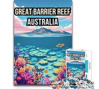 1000 Pieces Jigsaw Puzzles for Adults Great Barrier Reef Australia Toys Educational Games Precision Cutting Great Gift 50x75cm(1000pcs)
