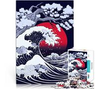 1000 Pieces Jigsaw Puzzles for Adults Great Wave with Cherry Blossom Stressabbau Wunschliste mit dem Weihnachtsmann52x38cm
