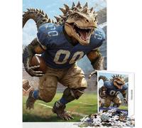 1000 Pieces Jigsaw Puzzles for Adults Gridiron Dinosaur Ball Family Games A Work of Art Toy Wall Decor Artists Collection, Fine Art (50X75cm)