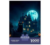 1000 Pieces Jigsaw Puzzles for Adults Halloween Haunted House Adult Puzzles Relaxing Games Difficult Hard Unique Gifts for Birthday And Christmas 38x26cm/1000pcs