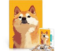 1000 Pieces Jigsaw Puzzles for Adults Handsome Shiba Inu Dog Minimalist Art Illustration Spielspielzeug Lustiges Geschenk52x38cm