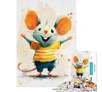 1000 Pieces Jigsaw Puzzles for Adults Happy Cartoon Mouse with Open Arms Toy Intellectual Game Educational Games for The Whole Family Great Gifts And Toys (Size 50x75cm)