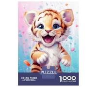 1000 Pieces Jigsaw Puzzles for Adults Happy Little Milky Tiger Jigsaws for Adults Brain Teaser Game Stress Reliever Birthday And Unique Gifts 38x26cm/1000pcs
