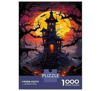 1000 Pieces Jigsaw Puzzles for Adults Haunted House Halloween Jigsaws for Adults Family Games Birthday Present Unique Gifts for Birthday And Christmas 38x26cm/1000pcs