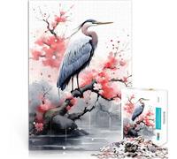 1000 Pieces Jigsaw Puzzles for Adults Heron Watercolor Decompressing Intellectual Educational Toy Birthday Present, Gifts, Wall Art 26x38cm