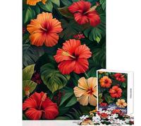 1000 Pieces Jigsaw Puzzles for Adults Hibiscus Harmony Home Decoration Toys Great Gift for Games Relax Games Improving Love between Couples Size 50x75cm