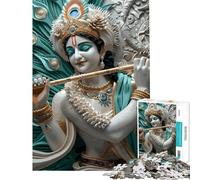 1000 Pieces Jigsaw Puzzles for Adults Hinduism Krishna God Jigsaw for Adults Hands-on Game Analysis And Logic Difficult And Challenge (Size 38x26cm)