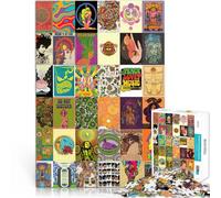 1000 Pieces Jigsaw Puzzles for Adults “hippie patchwork art - 副本” Made of cardboard,for age 14 years and over Challenging Game It is ideal as a gift for the whole family。size:26x38cm/10.24x14.96inch