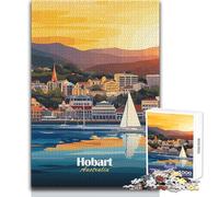 1000 Pieces Jigsaw Puzzles for Adults Hobart, Australia Cityscape Cozy And Calming Leisure Fun Seamless Fit High Precision Toy Size 38x26cm